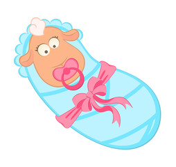 Twin Baby isolated on a white background