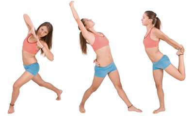 Obraz na płótnie Canvas girl doing fitness excersises