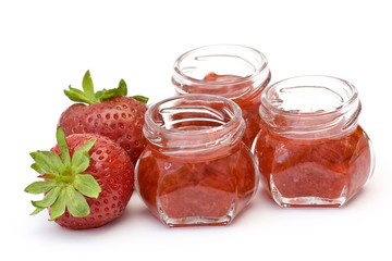 strawberry jam and fresh strawberries