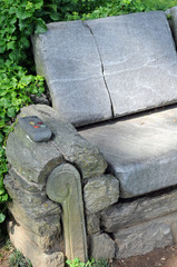 Chanticleer Gardens stone chair