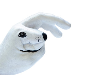 Fototapeta premium painted hand - rabbit