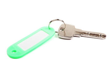 Key and green trinket with empty for your design space isolated