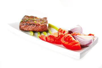 roast meat served