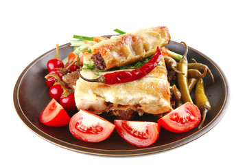 italian cannelloni with mince meat
