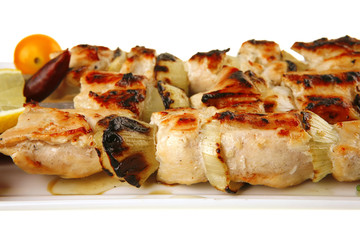 shish kebab with vegetables