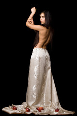 Fototapeta premium Pretty brunette with apples