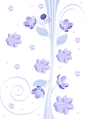 illustration with light blue flowers