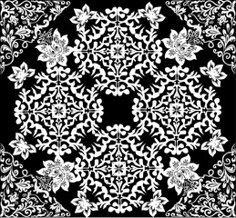 white abstract symmetrical square pattern