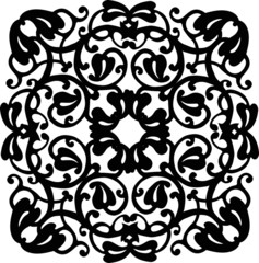 black square plant ornament illustration