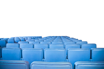 Fototapeta premium Blue armchairs group on white background.