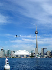 Toronto Lake Airplane over the Downtown 2004