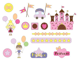 Digital vector scrapbook. Fairytale