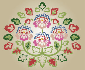 colorful floral emblem