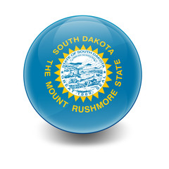 Esfera brillante con bandera Dakota del Sur