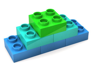 Pyramid from toy bricks