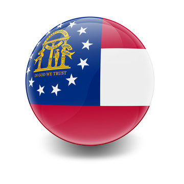 Esfera brillante con bandera Georgia (USA)