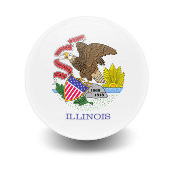 Esfera brillante con bandera Illinois