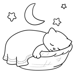 Gatto nella cesta da colorare