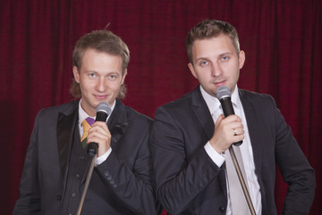 two men on stage