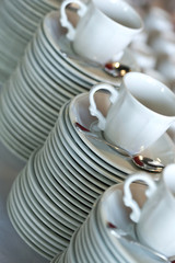 Restaurant, service, vaisselle et café