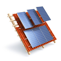 Solar roof panels construction