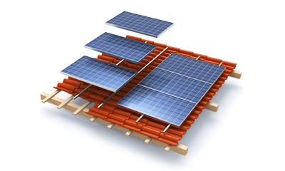 Solar roof module construction