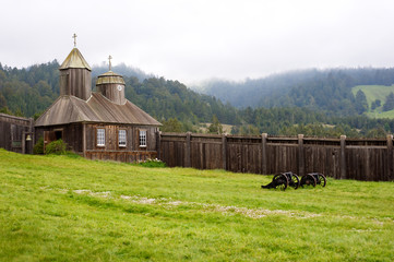 Wooden chapel fort Ross State Sonoma, California