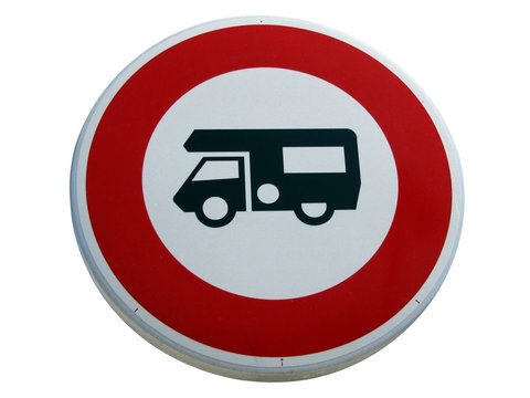 Panneau d'acc&egrave;s interdit aux camping-cars