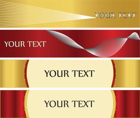 luxury banner , Gold and red