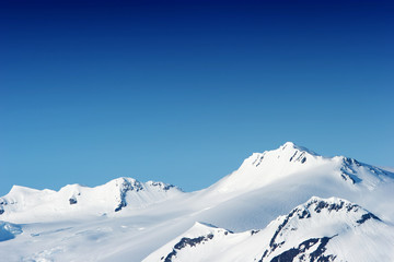 Snowy mountain peaks