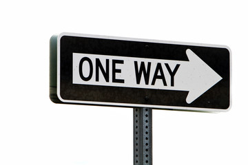 One way road sign