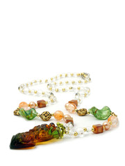 bracelet with color gems isolated on a white background © birdmanphoto