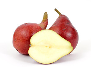 Red pears cut