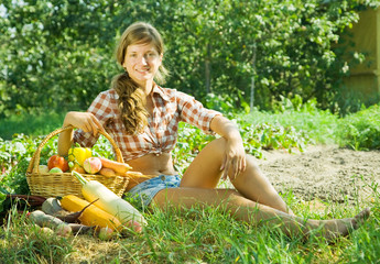 Happy girl with harvest