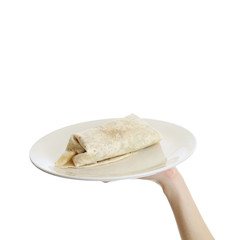 Burrito on plate