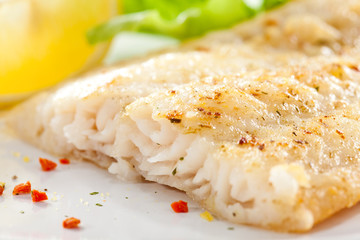 Fish dish - fried fish fillet with vegetables