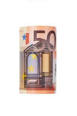 Rolled up fifty euro