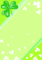 Fototapeta premium Sfondo verticale verde con trifogli