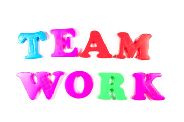 team work, written in fridge magnets