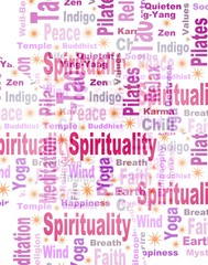 Fototapeta premium Rectangle Spiritual Tag or Word Cloud