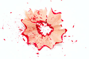 Red pencil shavings