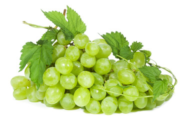 green grape with leaf