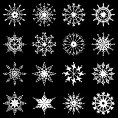 set with snowflakes