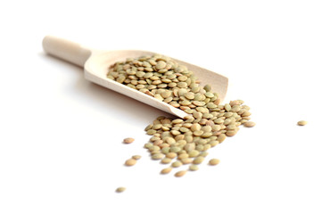 Lentil on a Wooden Spoon