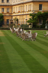 Formal garden with chairs