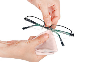 cleaning glasses