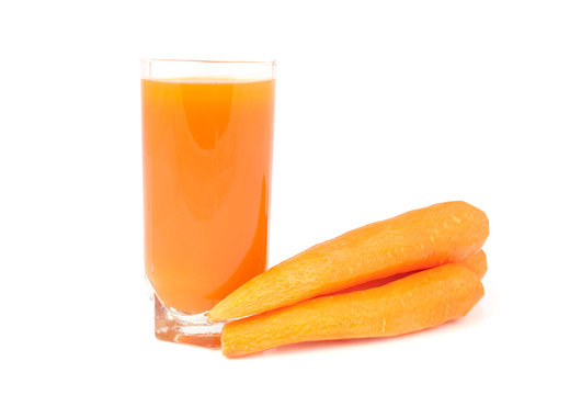 glass of juice with carrot