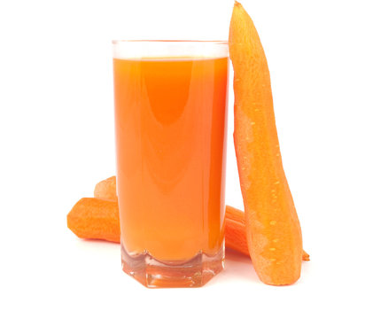 glass of juice with carrot