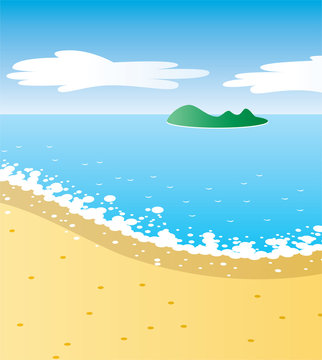 vector illustration of tropical beach
