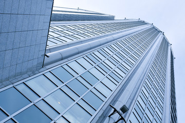 modern glass business skyscrapers at night